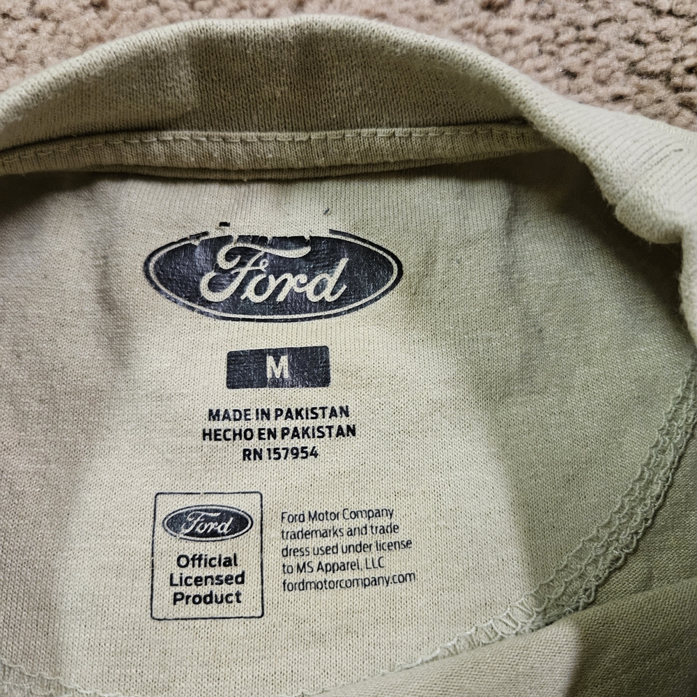 Ford Short Sleeve Crew T-Shirt in Olive Green - Picture 2 of 4